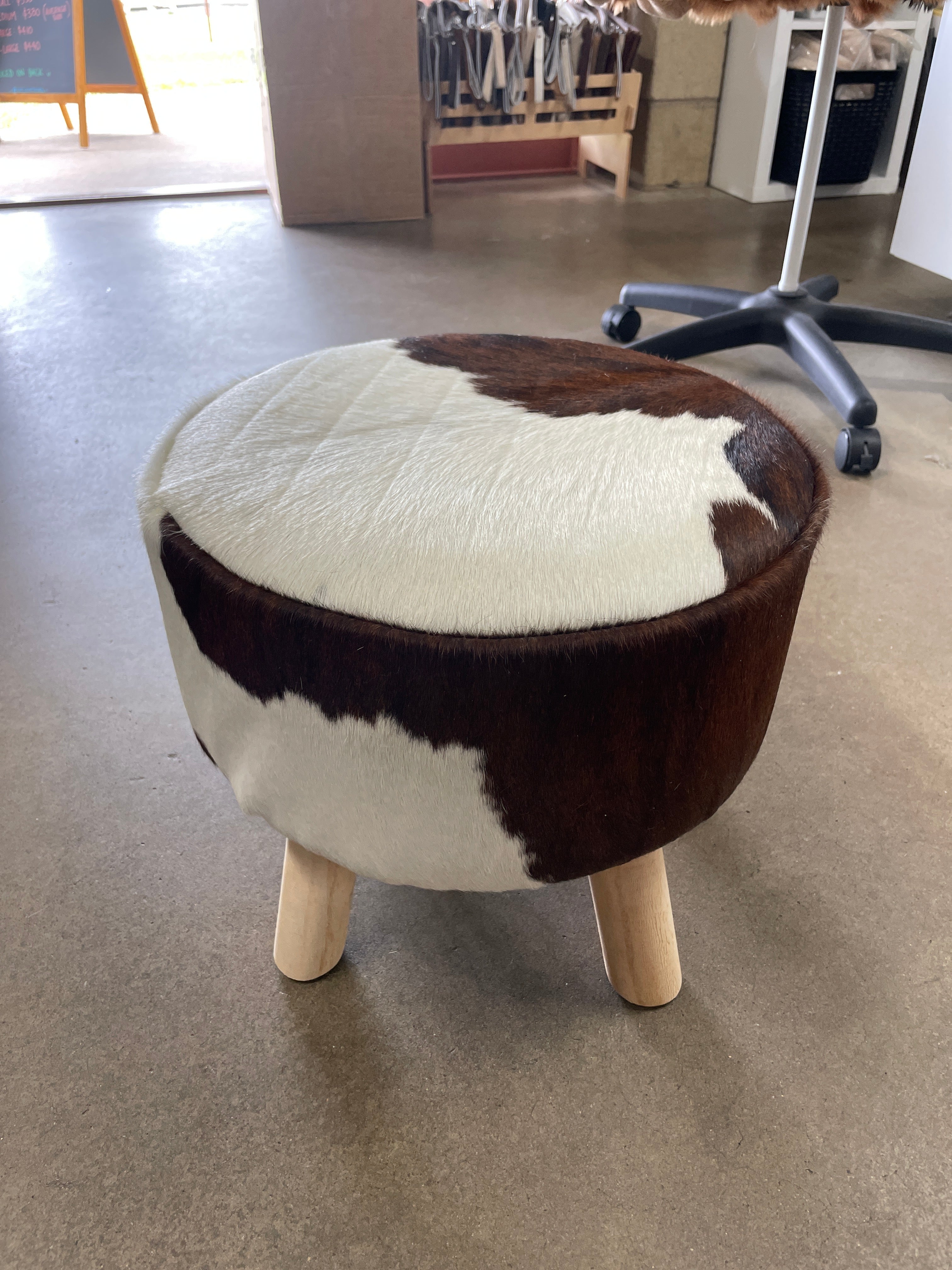 Cowhide Footstool 30