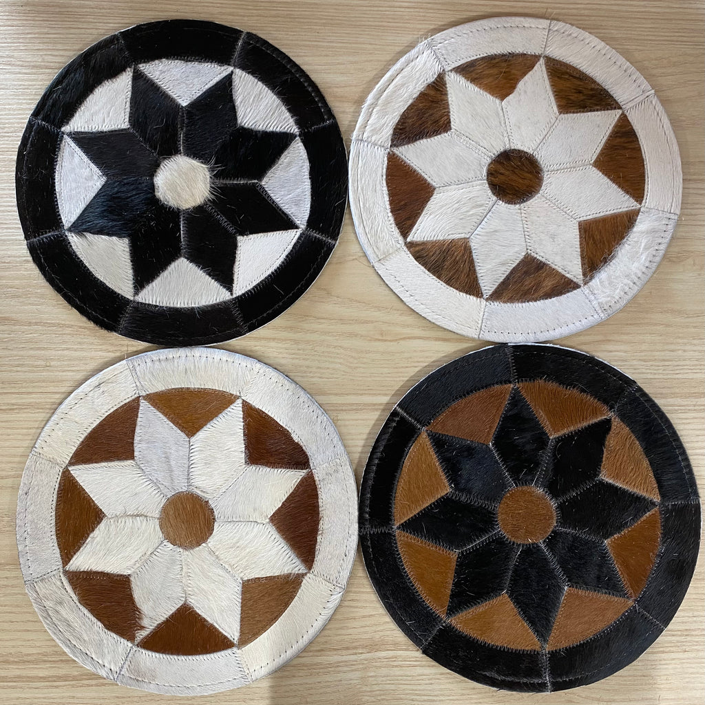 Cowhide Coasters/ Placemats