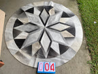 Cowhide - Round Patchwork Small