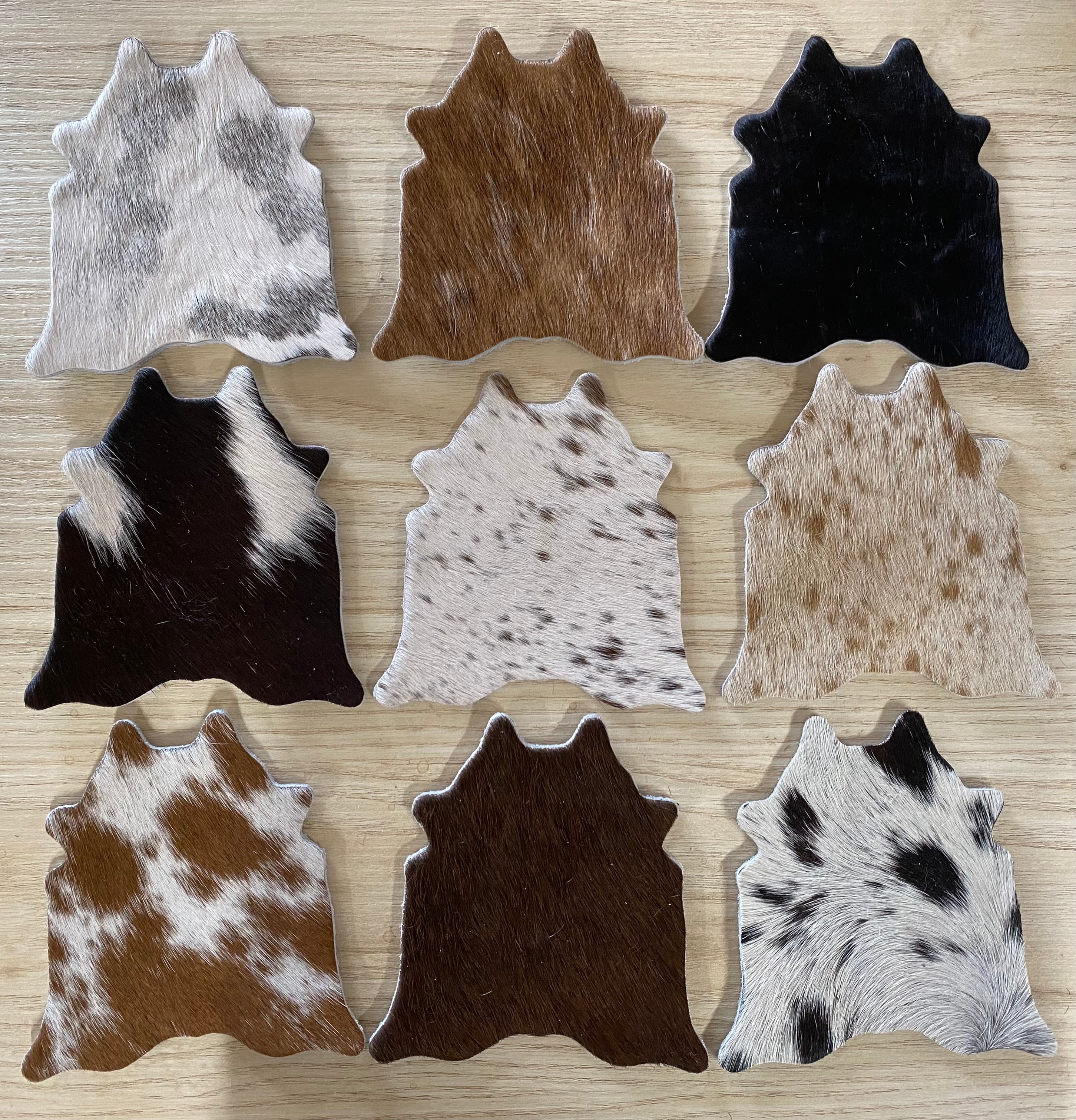 Cowhide Coasters/ Placemats