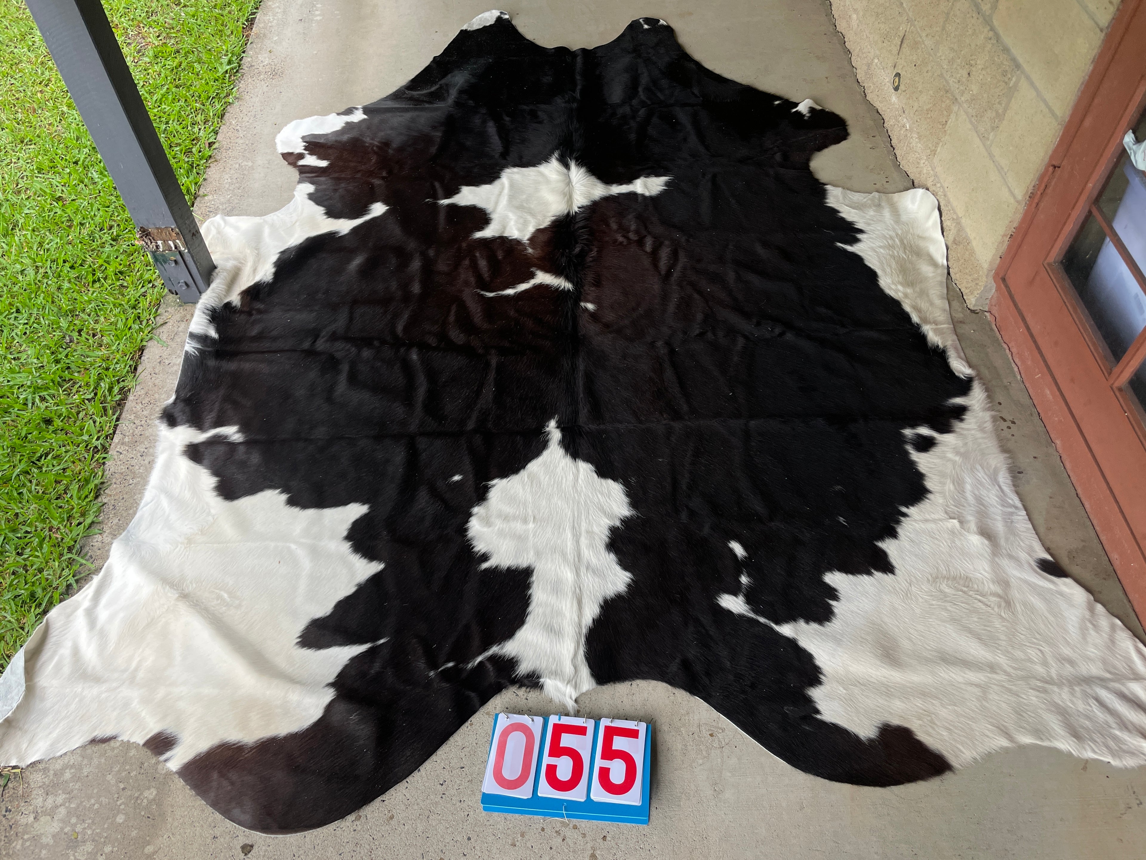 Cowhide 55 Huge Long Haired Black & White