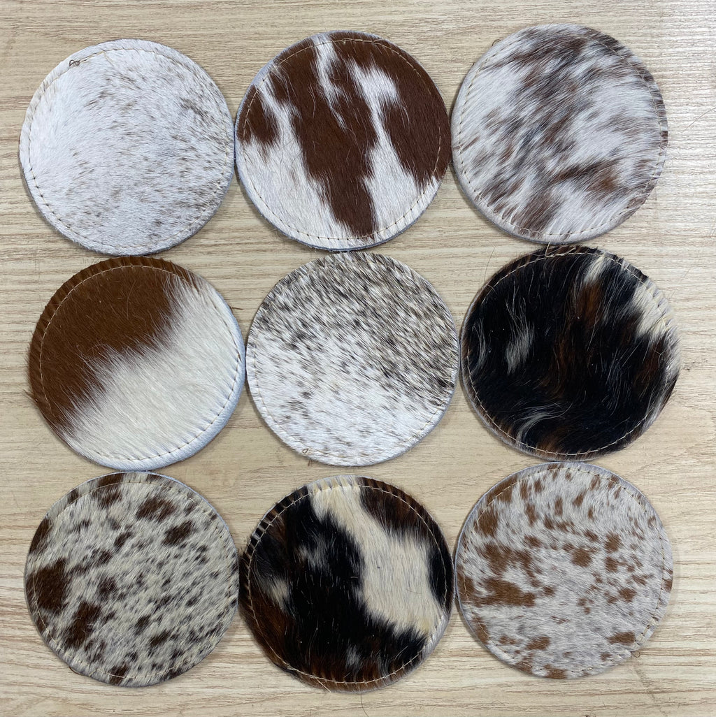 Cowhide Coasters/ Placemats