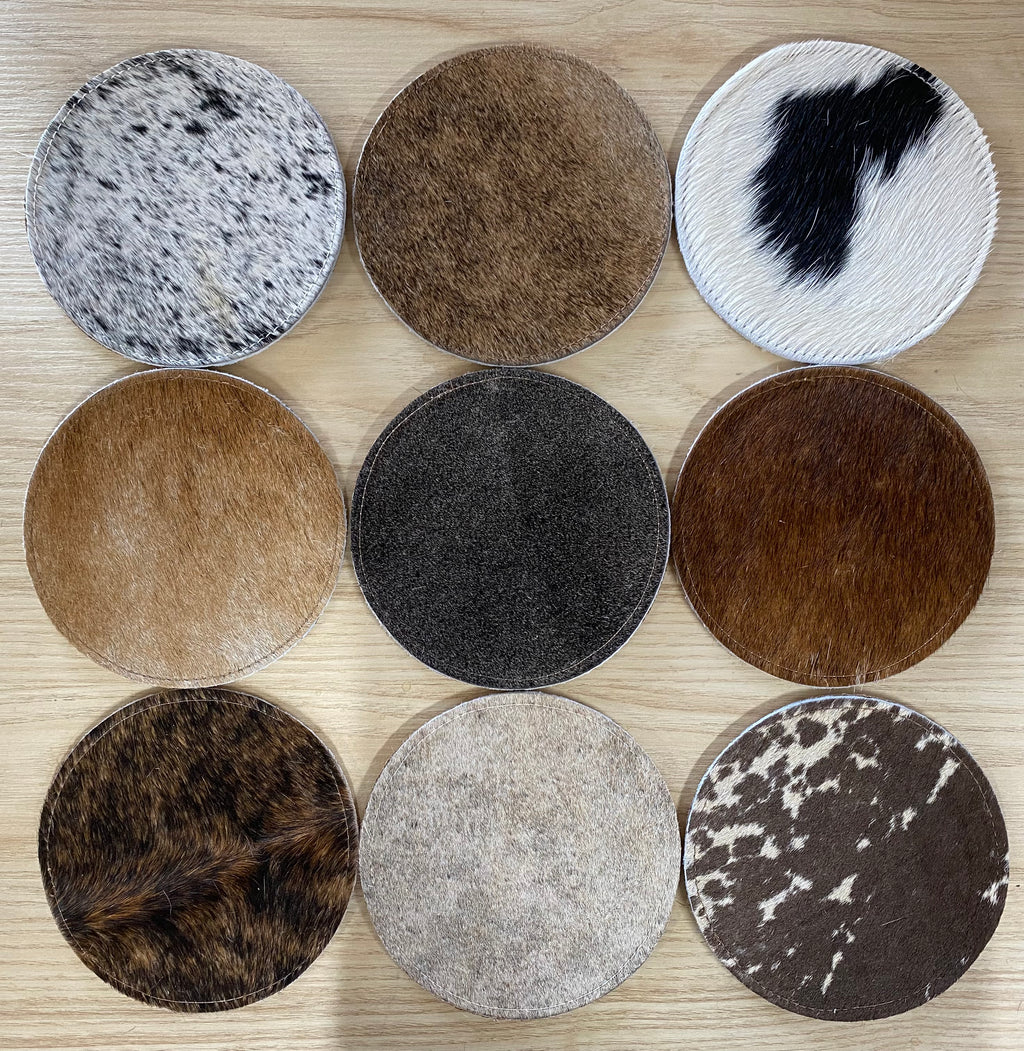 Cowhide Coasters/ Placemats