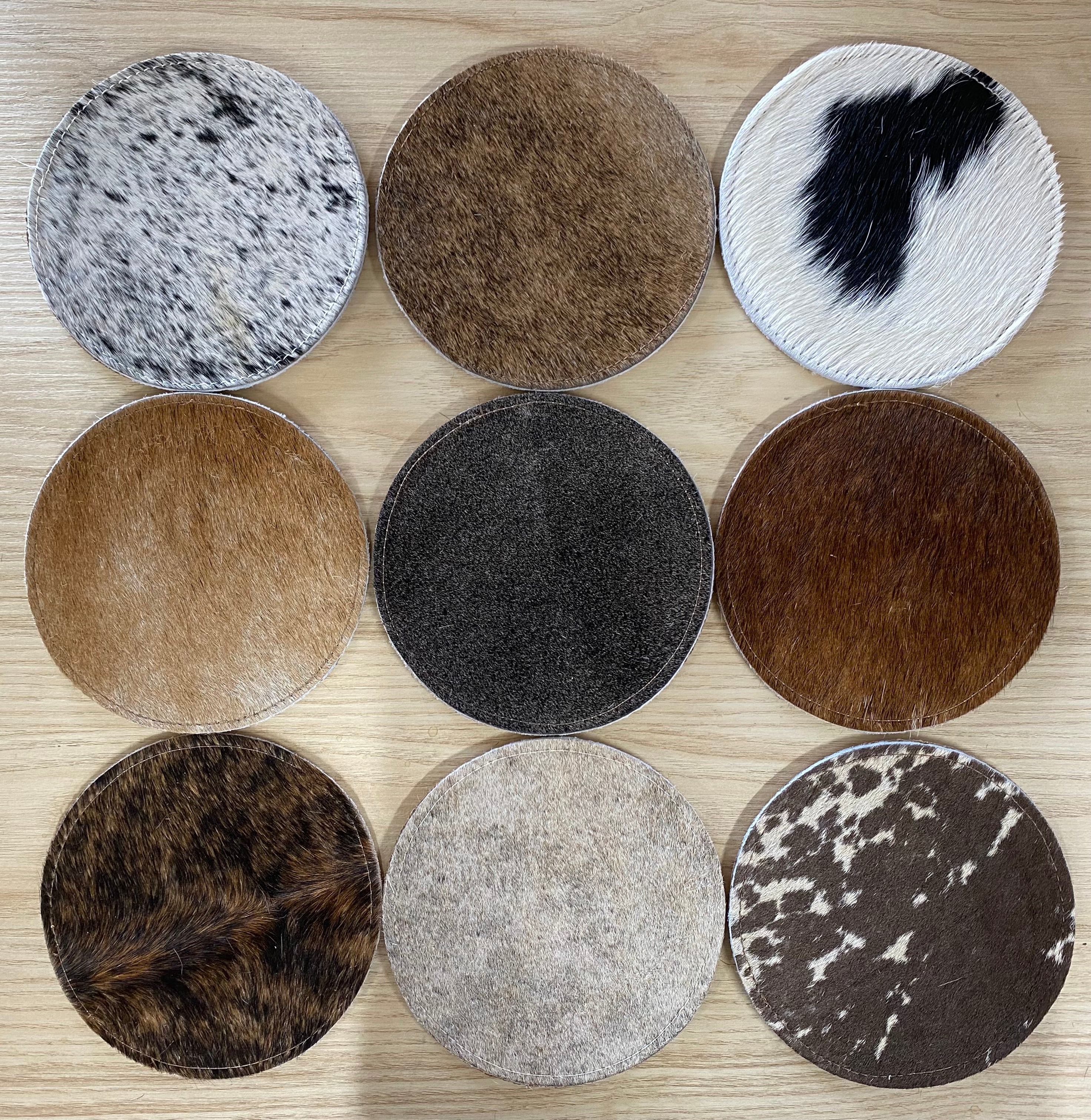 Cowhide Coasters/ Placemats