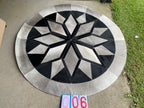 Cowhide - Round Patchwork Small