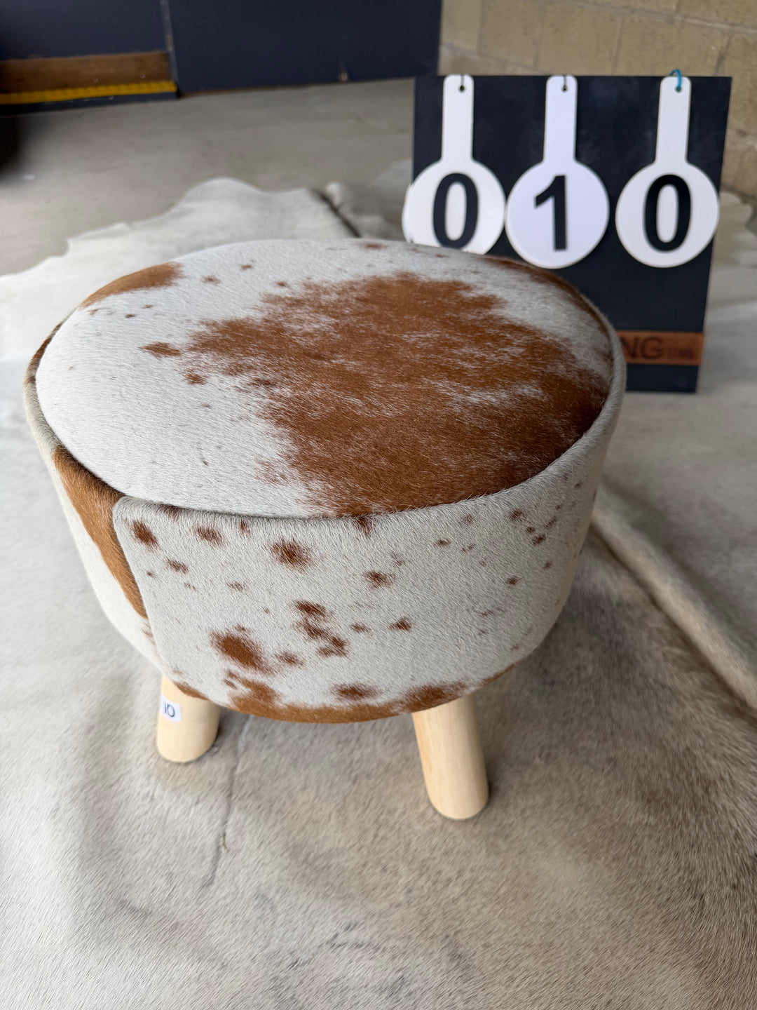 Cowhide Footstool - 10