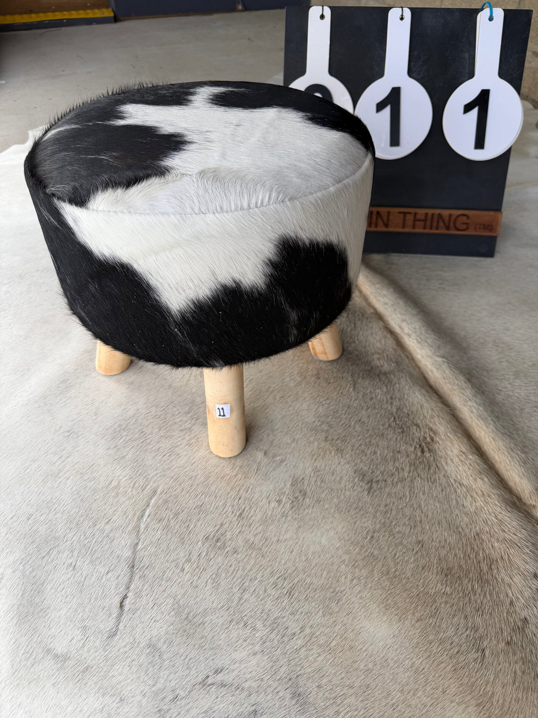 Cowhide Footstool - 11