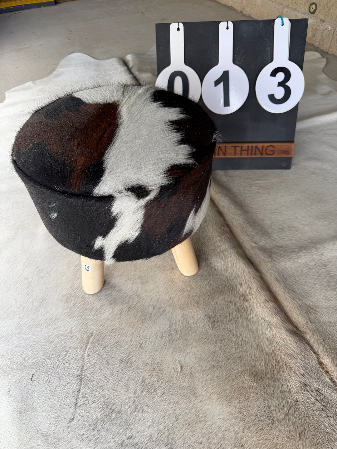 Cowhide Footstool - 13