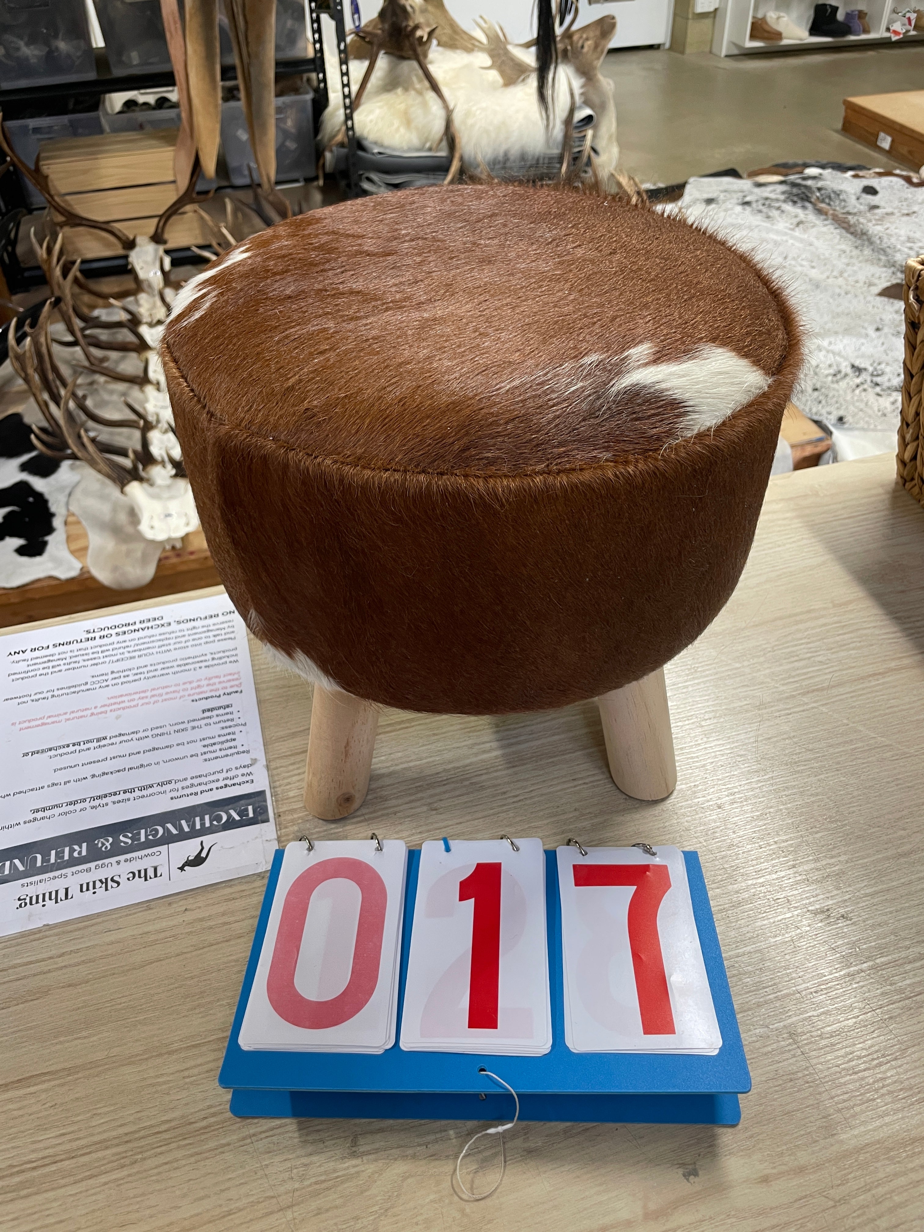 Cowhide Footstool 17