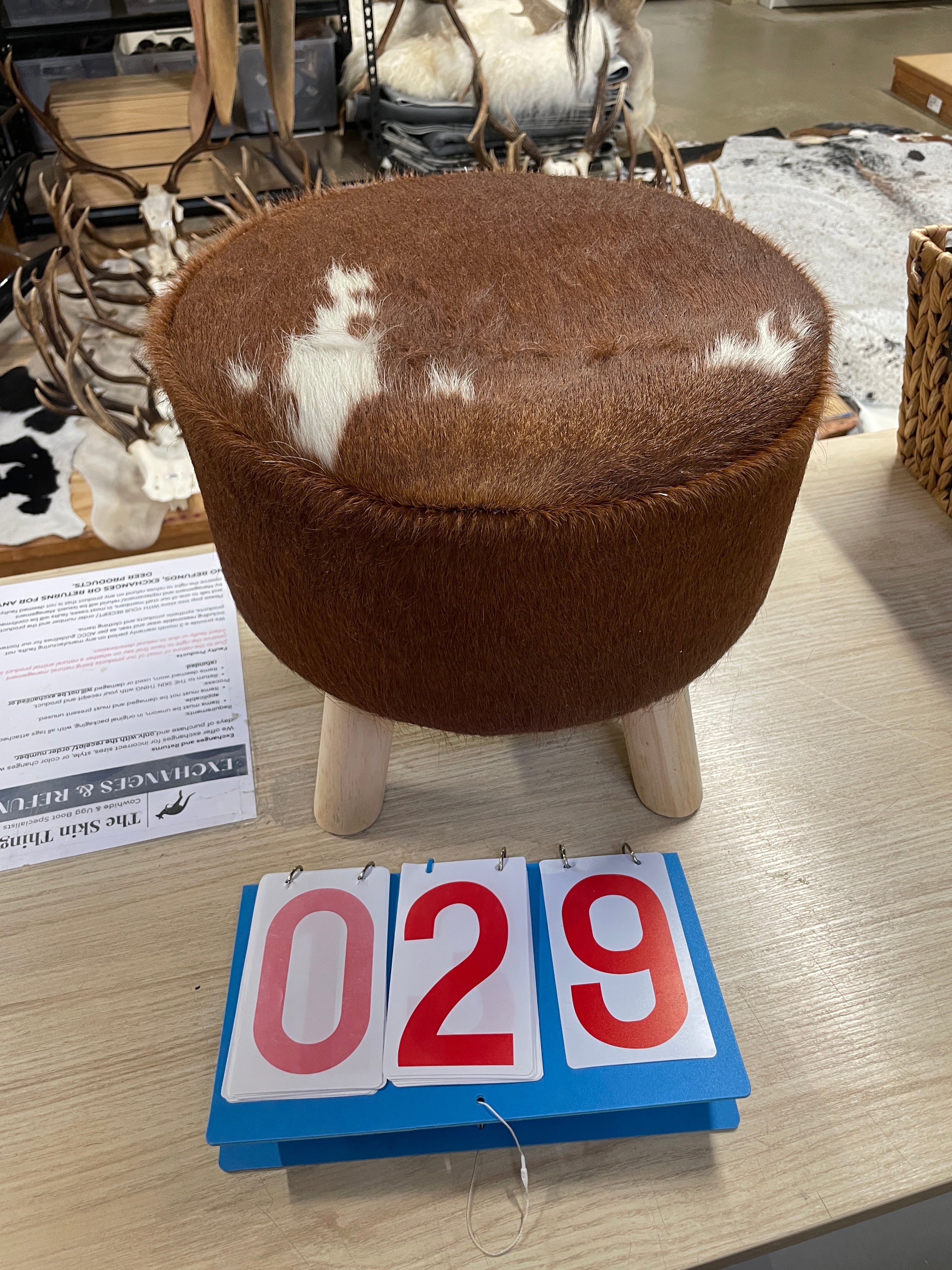 Cowhide Footstool 29