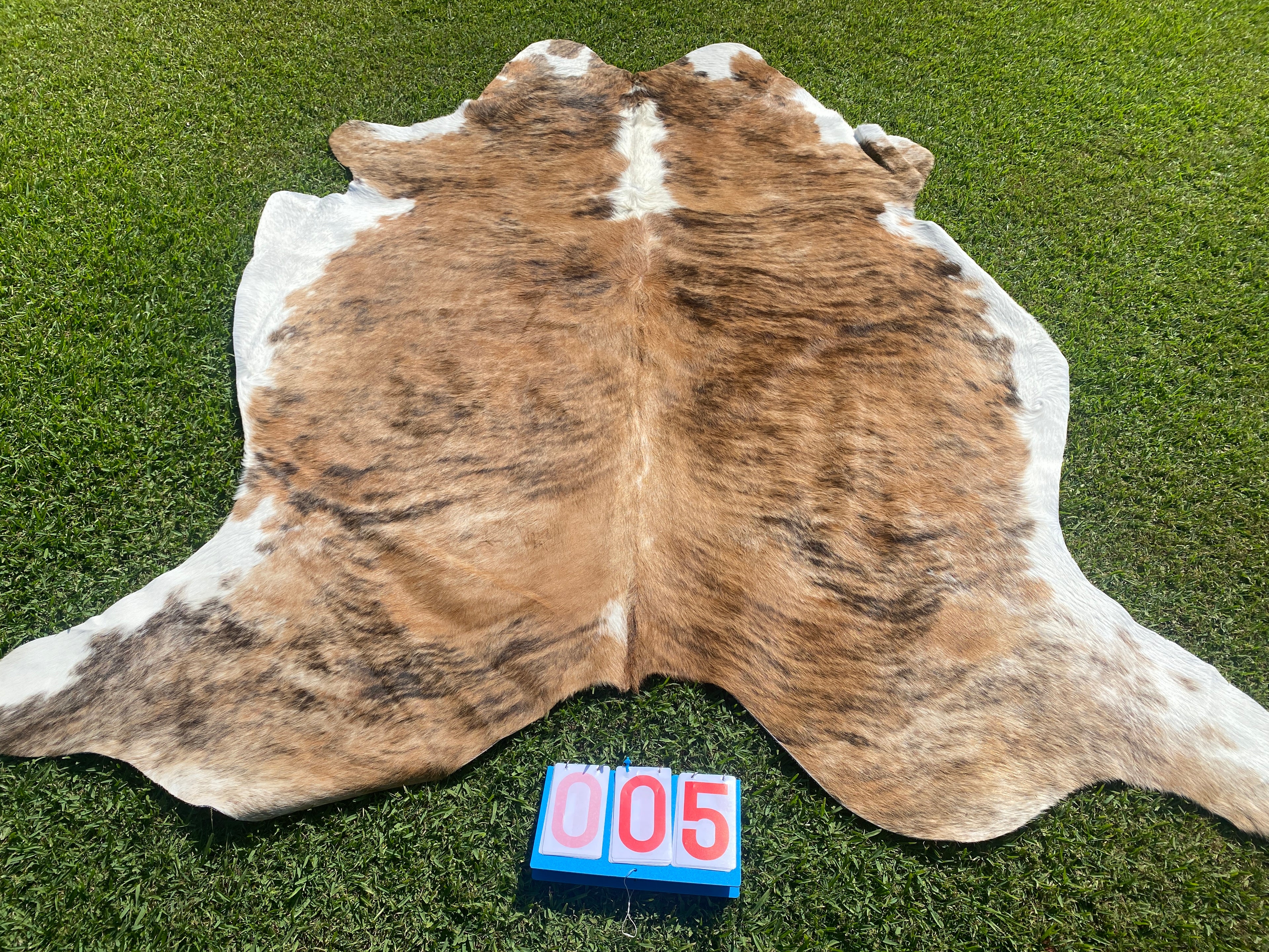 Cowhide 05 Light Brown and White Brindle