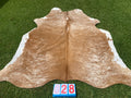 Cowhide 28 Caramel Brindle with  White Belly
