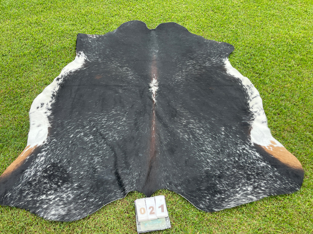 Cowhide 21 Reddish Black and White